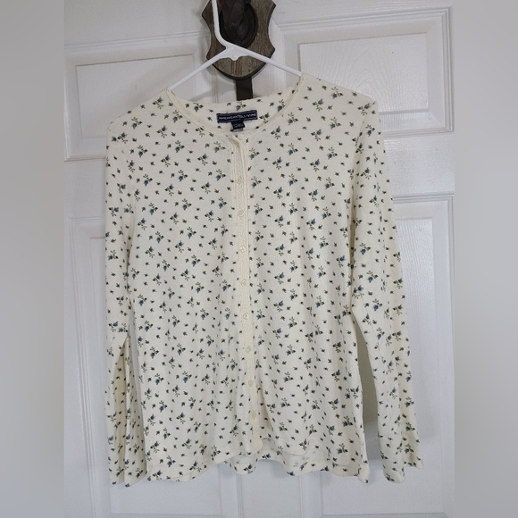 (512) American Living Woman's Long Sleeve Blouse,  Size: Large Color: White - Picture 2 of 12